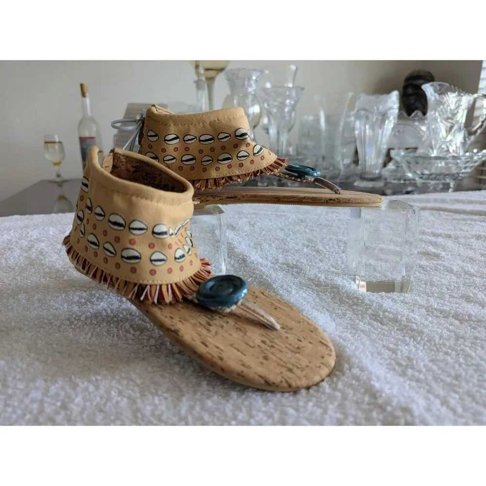 NWT Moana Costume Moccasin Thong Sandals/Shoes for Kids Sz 3+ (2/3)